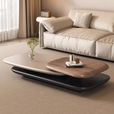Creative Home Furniture Advanced Oval Rotating Coffee Table Minimal Suspension Design for Living Room or Dining Application