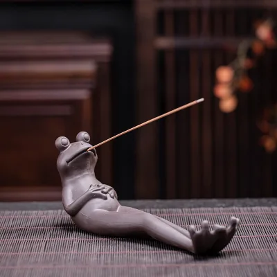 Ceramic Zisha Long Leg Line Fragrance Incense Holder Tea Ceremony Home Office Ornaments Tea Pet
