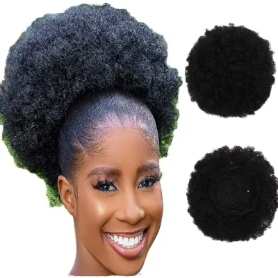 New Popular Afro Kinky Curly Style Hair Buns Women High Temperature Fiber Synthetic Hair Sharopul Hair Extension 8 Inches