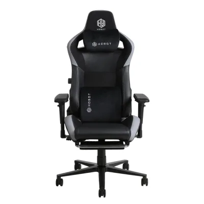 Ergonomic Gamer Chair for Adults Plus Size Black Leather with Memory Foam Footrest & Lumbar Back Support Kids' Chair