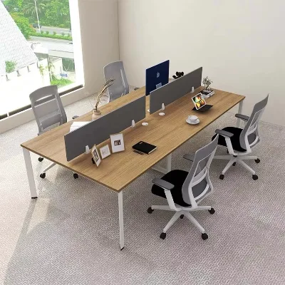 Office Table Modular Furniture Manufacturers Company 4-seater Color and Leg Shape Can Be Customized