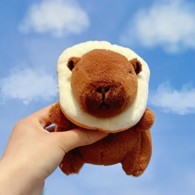 Cute Capibara Bear Plush Toy Doll PP Cotton Keychain School Bag Pendant Mesh for Stress Relief Wholesale Capybara Doll Grabber