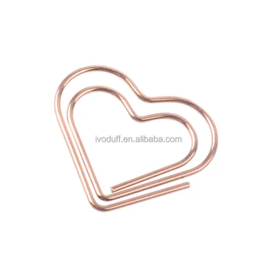 Heart Metal Colorful Knit Diy Sewing Tools Rose Gold Color Safety Paper Clips for Office Use