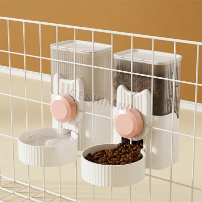 Automatic Anti-Tumble Pet Feeder Bowl Plastic Hanging Dog Cage Feeder and Water Bowl for Small Animals