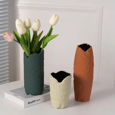 Premium Nordic-style Light Luxury Malondale Color Ceramic Tabletop Silver Electroplating Instagram Aesthetic Flower Holder