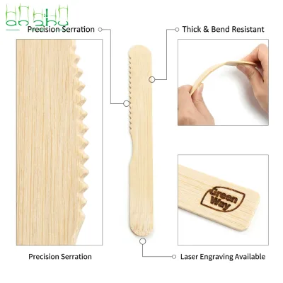 New Style Disposable Bamboo Knives Bamboo Compostable Disposable Knives for Party, Wedding, Camping