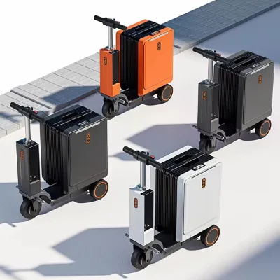 Electric Luggage Mobility Luggage Cycling Box Detachable High Endurance Password Lock Extendable PC Material Electric Suitcase