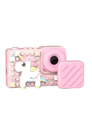 Hot sale Children's Camera New Cross-border Creative Building Block Digital Camera HD Double Shot Cartoon Toy Birthday Presents