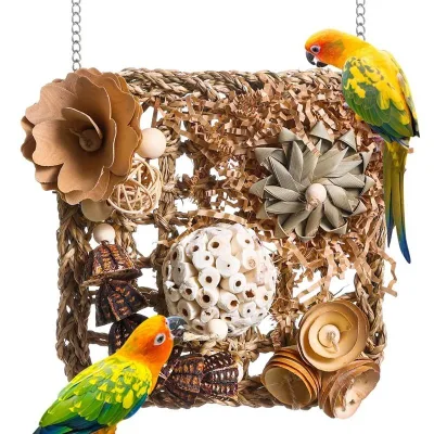 Bird Foraging & Chewing Toys Durable Eco-Friendly Plastic Molar Corn Mat Climbing Wall for Parrots Conures Lovebirds