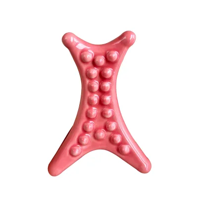 Ceramic Stone Material X-shaped Massager Pink Color Handheld Massager for Massage Home
