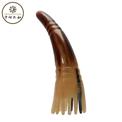Great Seller TCM Acupressure Natural Horn Fine Teeth Comb Massage Head Scratcher Beauty Hair Care Tool