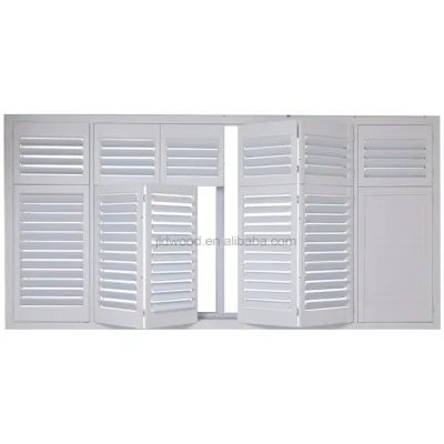 Wholesale OEM/ODM 100% KD Solid Wood Eco-Friendly Durable Interior Plantation Shutters Wooden/PVC Direct China Lifetime Warranty