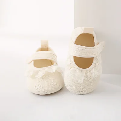 Girls' Shoes Spring and Summer Newborn Baby Lace Princess Shoes Non-slip Soft Bottom Indoor Infant Shoe