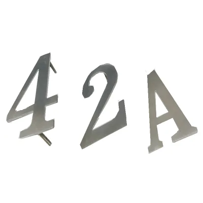 3D Floating House Plaque Numbers and Alphabet Letters Signage Home Exterior Door Outdoor Zinc Alloy Electroplated, Screw Mounted