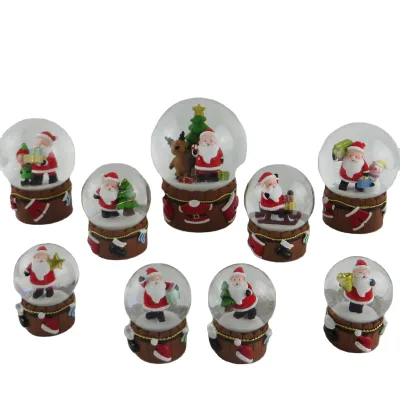 Cheap Resin Christmas Snow Globes Festive Water Globes with Glass Ball for Holiday Decorations