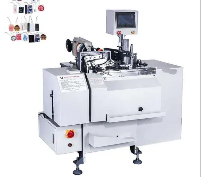Automatic Perfume Bottle Hang Tag Tyer Tying Machine, Hand Card String Loop Binding Machine