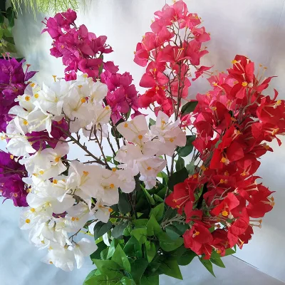 AF0410 Wholesale Artificial Silk Flowers Bougainvillea Branches for Wedding Home Decoration