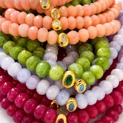 Trendy INS Style Dainty Stackable Multicolor Natural Stone Beaded Necklace With Zircon Women Boho Summer Beach Jewelry Gift
