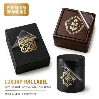 Metal Iransfer Stickers Mass Production Service QR Code Metal Sticker Perfume Sticker Label Metal Nameplate Sticker Metal 3D