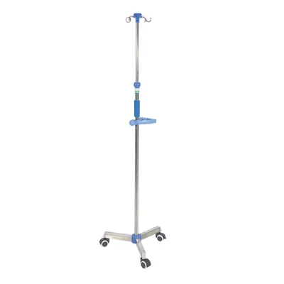 Cheap Safety Hospital Infusion IV Drip Pole Stand With Wheels for Easy Movement, 3 Hooks for Hospital Patients