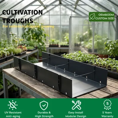 UV Resistant Agricultural Film Greenhouse Single Tunnel and PP Hydroponic Planting Trough Indoor Plants Equipment