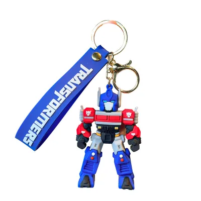 Hot Selling 3D PVC Transformers Keychain Cartoon Character Keychain Kids Gifts