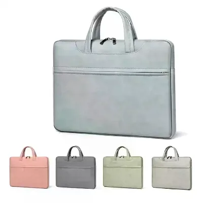 Factory Hot Sale 15.6inch PU Leather Laptop Bag Waterproof Notebook Computer Case Laptop Covers for Men Women