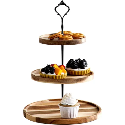 Wooden Cupcake Stand for Dessert Table Display Cupcake Tower Wood 3 Tier Tray Dessert Stands Rustic Cupcake Holder