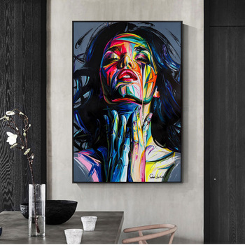 Street Graffiti Wall Art Canvas Prints Abstract Pop Art Girls Watercolor Canvas Paintings Wall Pictures for Home Decor