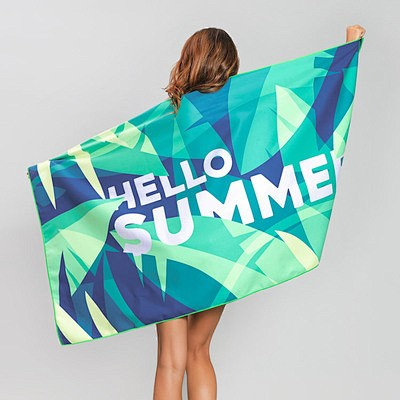Luxury Design Microfibre Beach Towel with logo Bag Custom Print Bathroom Sets