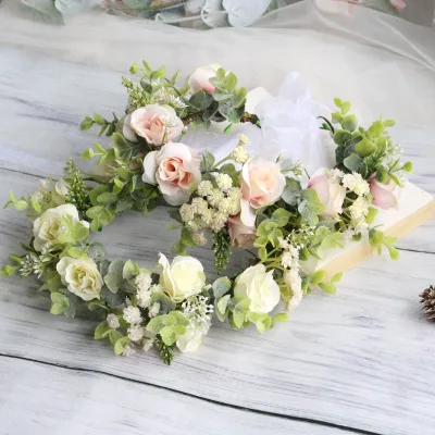 New Flower Crown Beach Bohemian Floral Ring Flower Girl Crowns Photo Baby Breath Flower Hair Wreath