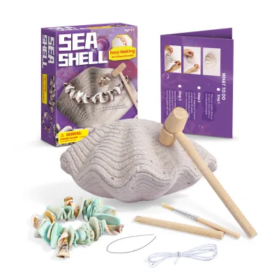 Girl Toy Exquisite Present Purple Sea Shell Model Dig Kit Educational Toys Dig Out Conch Shell and Make Your Own Brocelet