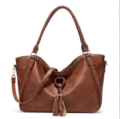 New European and American Retro Tassel Tote Bag Shoulder Bag Satchel Women's Handbag