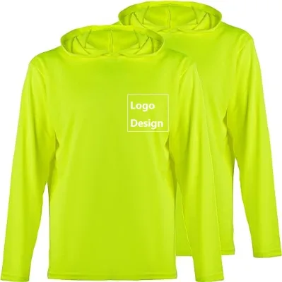 UPF 50+ Sun Protection Shirts Custom Logo Design 100% Polyester Quick Dry Hooded Long Sleeve T Shirt