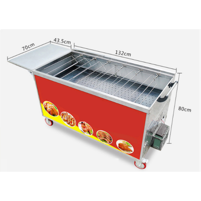 6 Rod Charcoal BBQ Rotisserie Grill