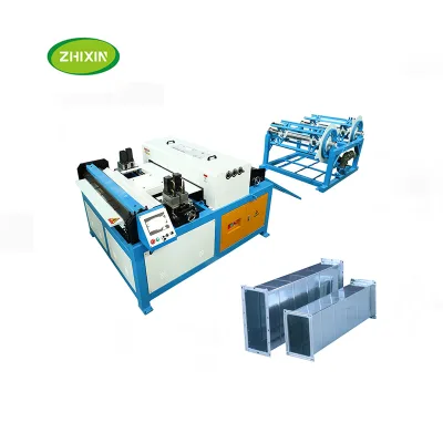 0.5mm 26 Gauge GI Plate Stainless Steel Duct Line 3 with Hydraulic Shear and Angle Flange Forming Unit