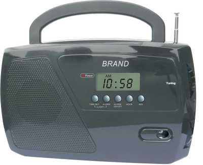 AM FM Portable Radio with Handles and Digital Read Out