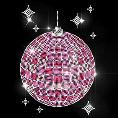 Wholesale Disco Ball Hotfix Rhinestone Transfer Motif Durable Washable Skin Friendly for Clothing DIY Decor Patch
