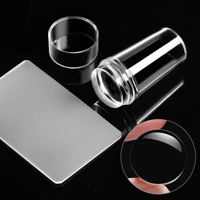 Wholesale Pure Clear Jelly Silicone Nail Stamp Transparent Nail Art Stamper for Nail Stamping Plate