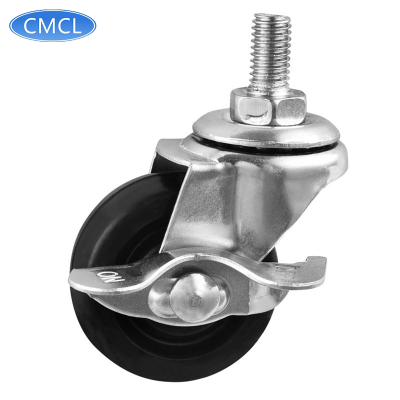 CMCL m10 caster 75 mm threaded stem caster wheels 3 Inch Rubber Wheel side mount caster
