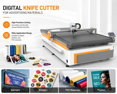 Hot Sale Bearing Membrane Structure PVC PVDF PTFE Tensile Big Poster Cutting Digital Knife Cutter Machine Good Quality