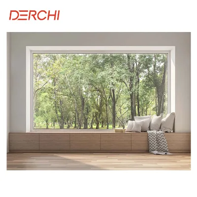 DERCHI Nfrc Certified Ultra Large View Aluminum Windows for Houses Heat Insulated Soundproof Floor to Ceiling Fixed Windows