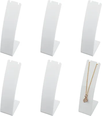 3 Size Acrylic Sturdy Slant Necklace Stand Jewelry Earring Holder Lucite Anti-Tipping L-Shape Pendant Display Stand