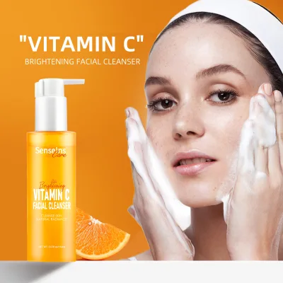 Vitamin C Facial Cleanser 100% Natural Organic Soothing Moisturizing Foaming Deep Cleansing Whitening Face Wash