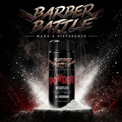 Barber Supplier with 20+years BARBERBATTLE Weightless Oil Control Non Stiff Vegan Matt Powder with Travel Size 10g 0.35oz