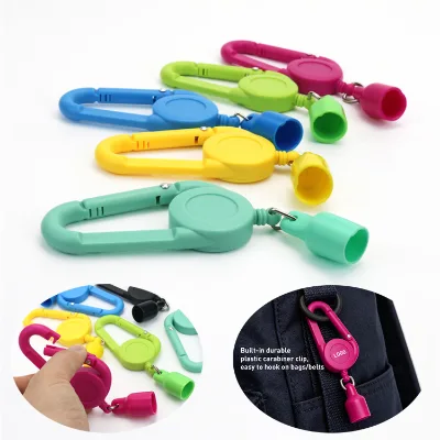 Logo/Brand Custom Sticker Pattern Retractable Lighter Holder Smoking Accessories Portable Keychain Small Round Sleeve Clip Leash
