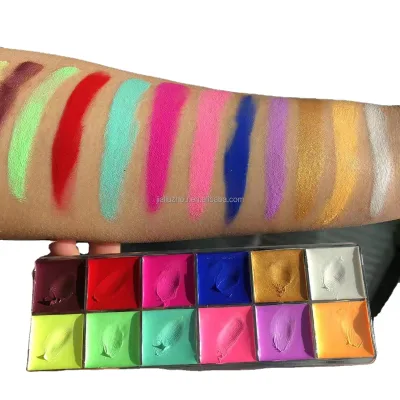 12 Color Greasepaint Halloween Makeup Palettes Face Paint for Party Cosplay Makeup Tattoo Painting for Children