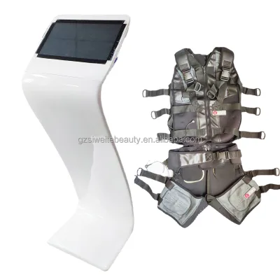 10 Training Channels Customized Suit Logo Stand Host Machines Xbody Electrical Muscle Stimulation Machine Ems Muscle Stimulator