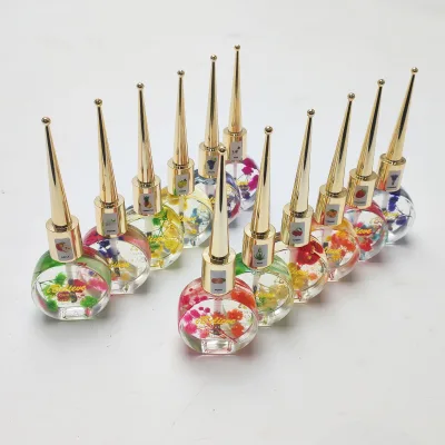 Most Luxury High Quality Custom Logo Cuticle Oil with Fruit Fragrance Diamond With Flowers 14ml 15ml Bottle for Nail Care