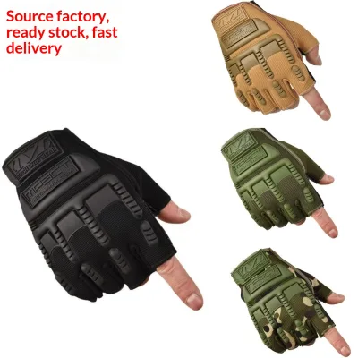 Free Soldier Half-Finger Tactical Motorcycle Biker Gloves Breathable Climbing Outdoor Sports Non-Slip Summer Thin Style